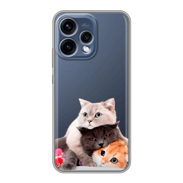 Силиконовый чехол на OPPO Reno15 5G с принтом Кошки Силиконовый чехол на OPPO Reno15 5G с принтом Кошки