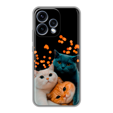 Силиконовый чехол на OPPO Reno15 5G с принтом Кошки Силиконовый чехол на OPPO Reno15 5G с принтом Кошки