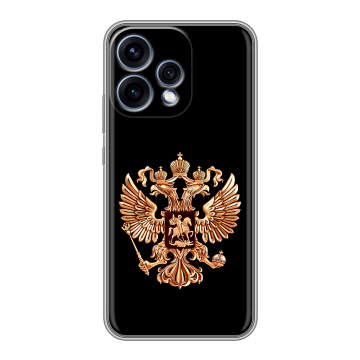 Силиконовый чехол на OPPO Reno15 с принтом Герб России золотой