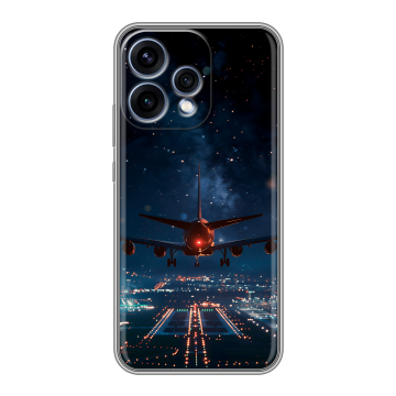 Силиконовый чехол на OPPO Reno15 с принтом самолет