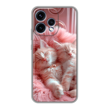 Силиконовый чехол на OPPO Reno15 с принтом котята котики