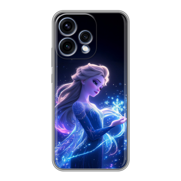Силиконовый чехол на OPPO Reno15 5G с принтом Холодное сердце Frozen