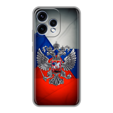 Силиконовый чехол на OPPO Reno15 5G с принтом Флаг России