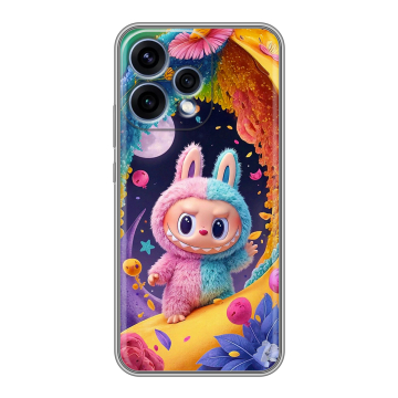Силиконовый чехол на OPPO Reno15 с принтом Labubu Лабубу