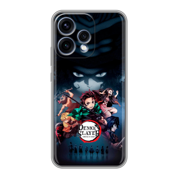 Силиконовый чехол на OPPO Reno15 с принтом Demon Slayer Клинок рассекающий демонов