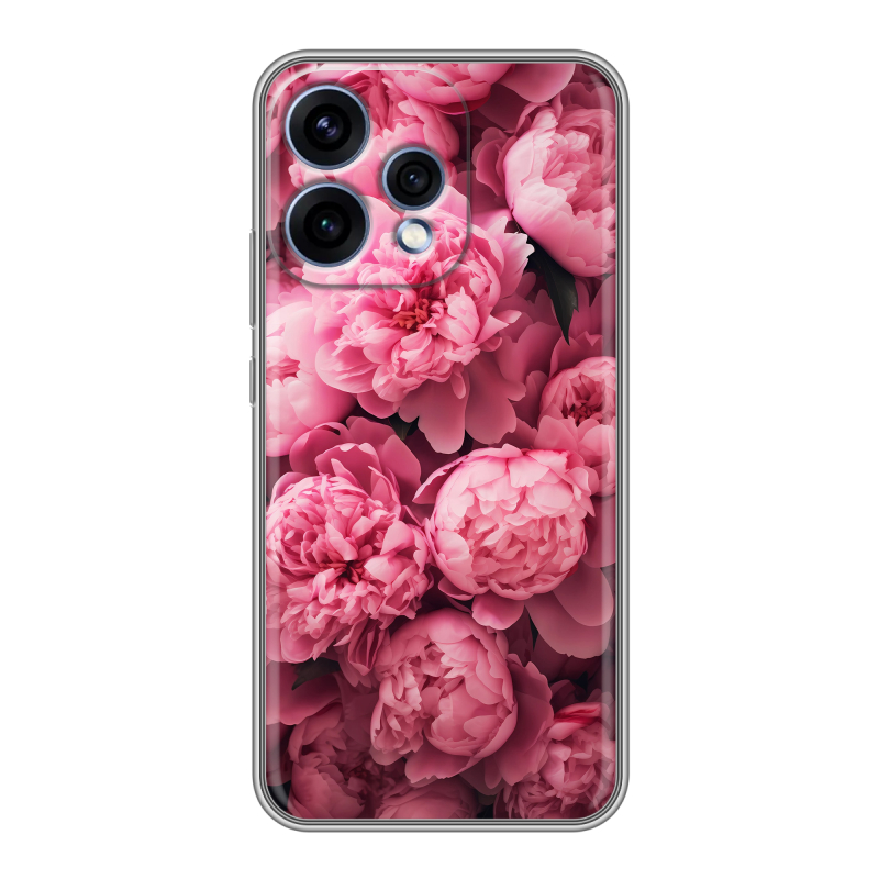 Силиконовый чехол на OPPO Reno15 с принтом цветы пионы Силиконовый чехол на OPPO Reno15 с принтом цветы пионы