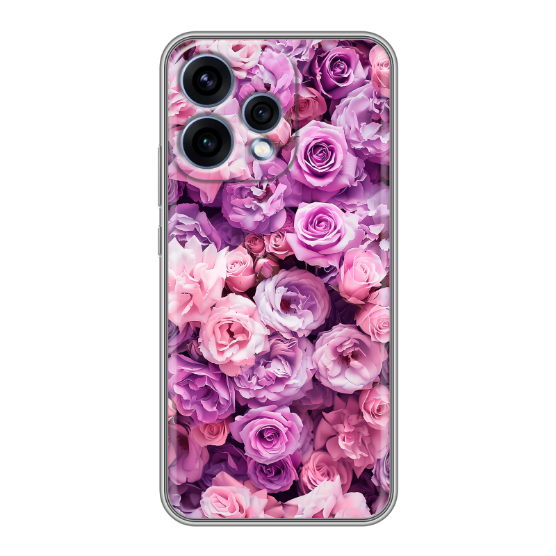 Силиконовый чехол на OPPO Reno15 с принтом лавандовые розы Силиконовый чехол на OPPO Reno15 с принтом лавандовые розы