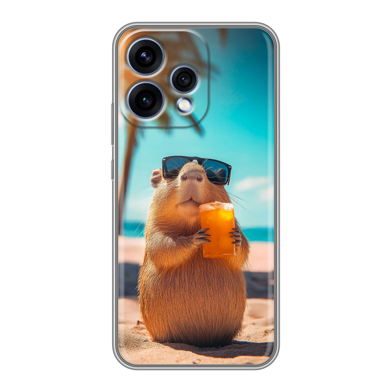 Силиконовый чехол на OPPO Reno15 с принтом Капибара Силиконовый чехол на OPPO Reno15 с принтом Капибара