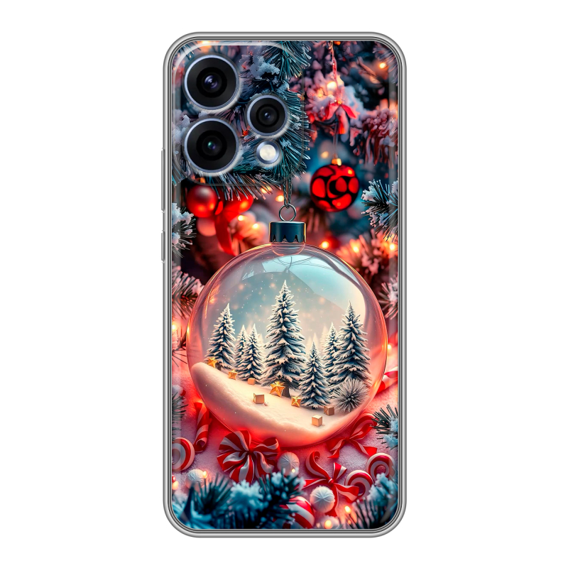 Силиконовый чехол на OPPO Reno15 с принтом Новый год Силиконовый чехол на OPPO Reno15 с принтом Новый год