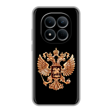 Силиконовый чехол на Redmi Note 15 5G с принтом Герб России золотой Силиконовый чехол на Redmi Note 15 5G с принтом Герб России золотой