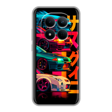 Силиконовый чехол на Redmi Note 15 5G с принтом Гоночные машины