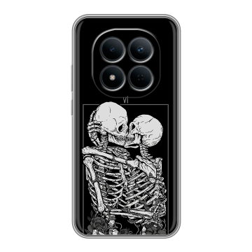 Силиконовый чехол на Redmi Note 15 5G с принтом Поцелуй скелетов Силиконовый чехол на Redmi Note 15 5G с принтом Поцелуй скелетов
