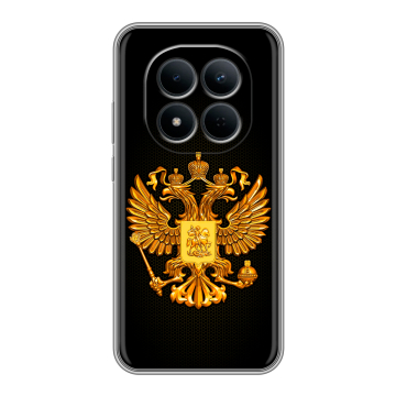 Силиконовый чехол на Redmi Note 15 5G с принтом Герб России желтый