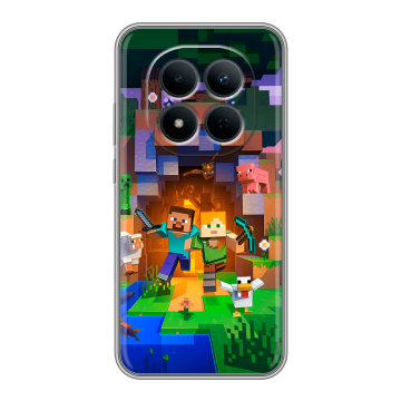 Силиконовый чехол на Redmi Note 15 5G с принтом Майнкрафт Minecraft Силиконовый чехол на Redmi Note 15 5G с принтом Майнкрафт Minecraft