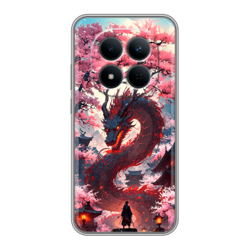 Силиконовый чехол на Redmi Note 15 5G с принтом Дракон Японский