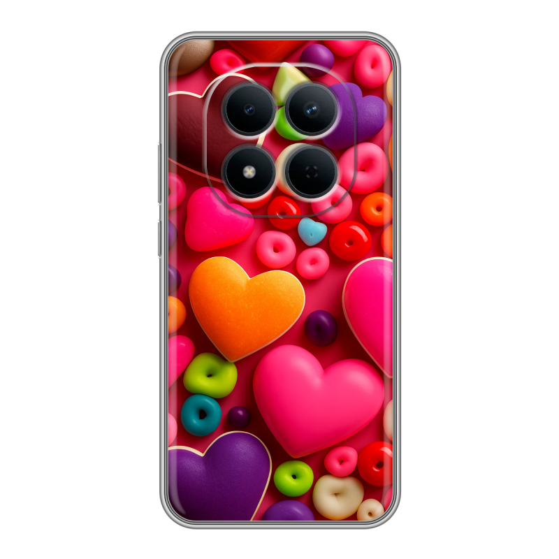 Силиконовый чехол на Redmi Note 15 5G с принтом Сердечки Силиконовый чехол на Redmi Note 15 5G с принтом Сердечки