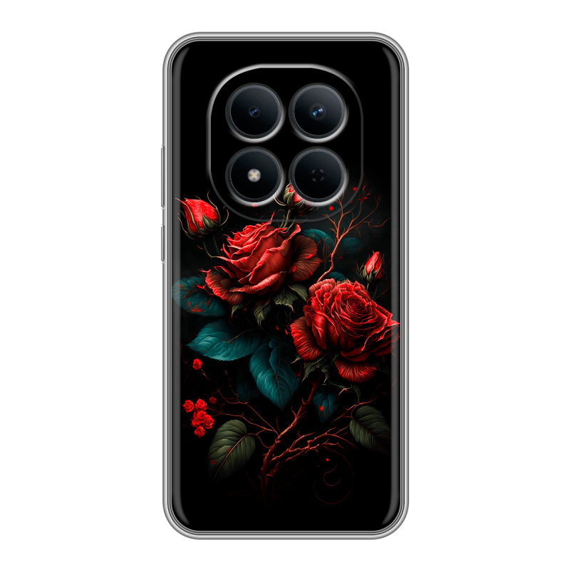 Силиконовый чехол на Redmi Note 15 5G с принтом Розы красные Силиконовый чехол на Redmi Note 15 5G с принтом Розы красные