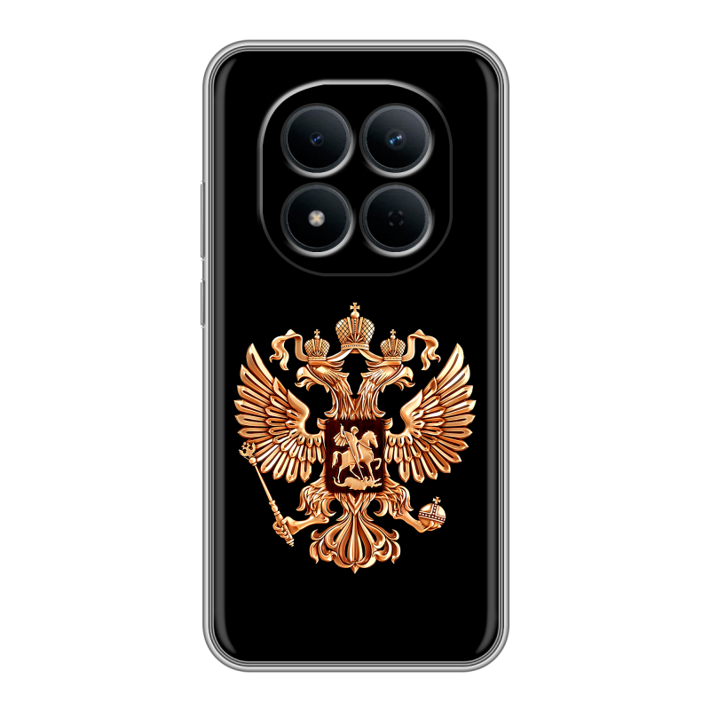 Силиконовый чехол на Redmi Note 15 5G с принтом Герб России золотой Силиконовый чехол на Redmi Note 15 5G с принтом Герб России золотой