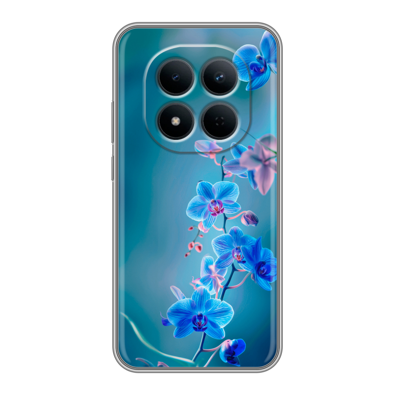 Силиконовый чехол на Redmi Note 15 5G с принтом Голубые цветы Силиконовый чехол на Redmi Note 15 5G с принтом Голубые цветы