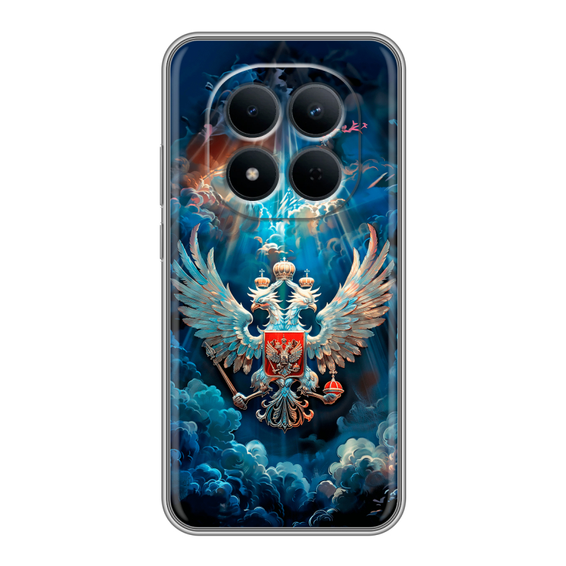 Силиконовый чехол на Redmi Note 15 5G с принтом Герб флаг России Силиконовый чехол на Redmi Note 15 5G с принтом Герб флаг России