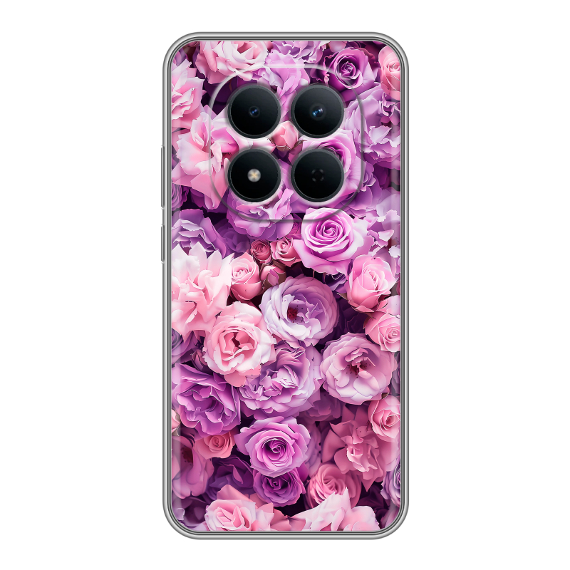 Силиконовый чехол на Redmi Note 15 5G с принтом лавандовые розы Силиконовый чехол на Redmi Note 15 5G с принтом лавандовые розы