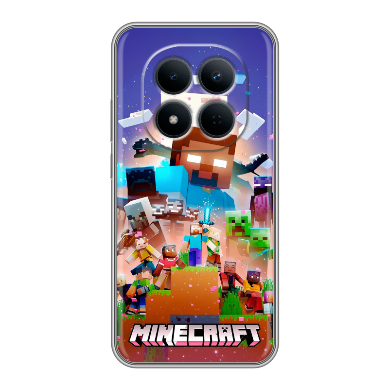 Силиконовый чехол на Redmi Note 15 5G с принтом Майнкрафт Minecraft Силиконовый чехол на Redmi Note 15 5G с принтом Майнкрафт Minecraft