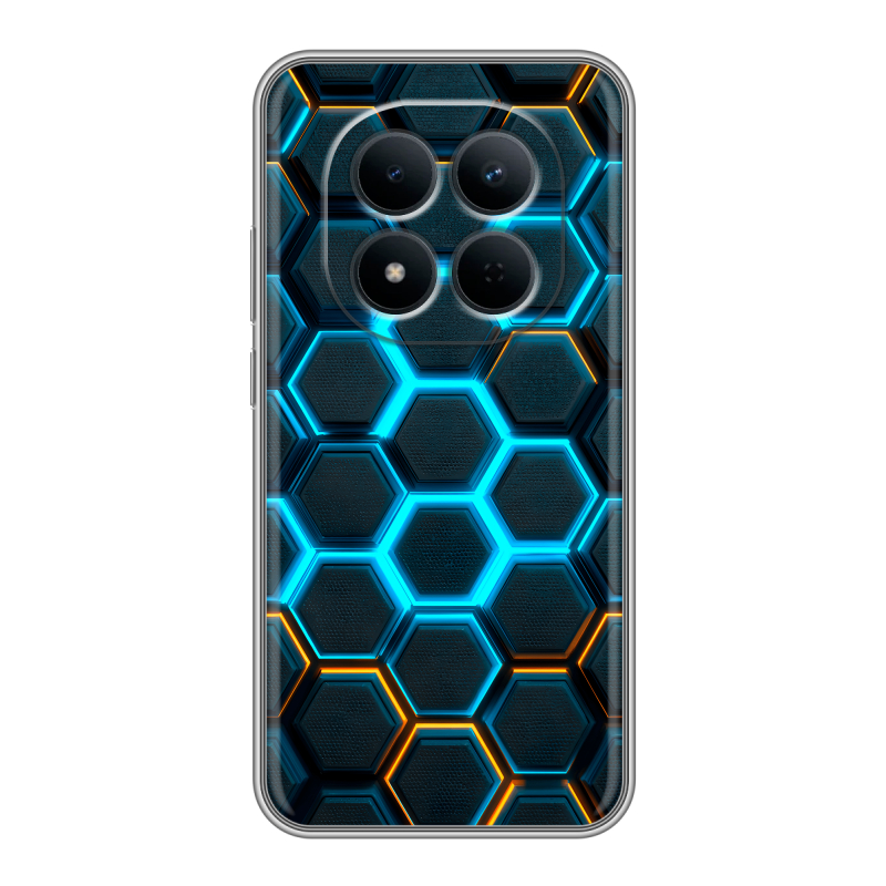 Силиконовый чехол на Redmi Note 15 5G с принтом Неоновые соты Силиконовый чехол на Redmi Note 15 5G с принтом Неоновые соты