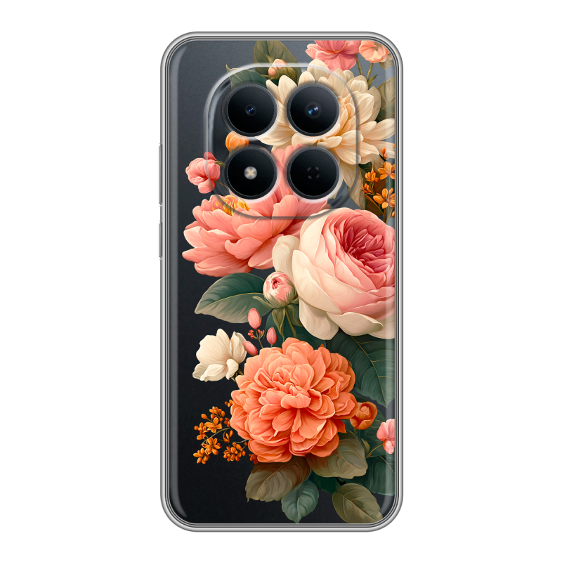 Силиконовый чехол на Redmi Note 15 5G с принтом цветы Силиконовый чехол на Redmi Note 15 5G с принтом цветы