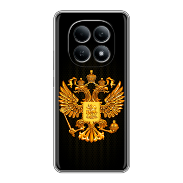 Силиконовый чехол на Redmi Note 15 4G с принтом Герб России желтый