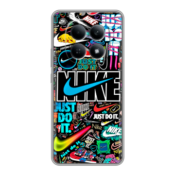 Силиконовый чехол на Redmi Note 15 4G с принтом найк nike черный Силиконовый чехол на Redmi Note 15 4G с принтом найк nike черный