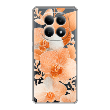 Силиконовый чехол на Redmi Note 15 4G с принтом Бежевые цветы