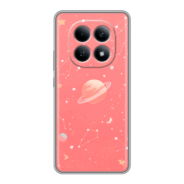 Силиконовый чехол на Redmi Note 15 4G с принтом Розовый космос