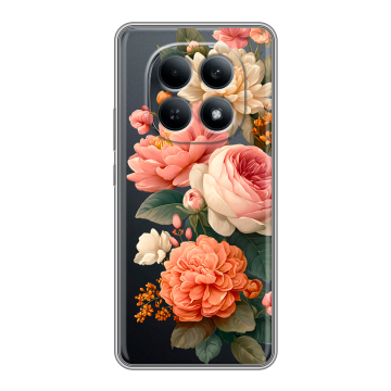 Силиконовый чехол на Redmi Note 15 4G с принтом цветы