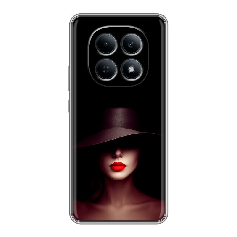 Силиконовый чехол на Redmi Note 15 4G с принтом Девушка в шляпе Силиконовый чехол на Redmi Note 15 4G с принтом Девушка в шляпе