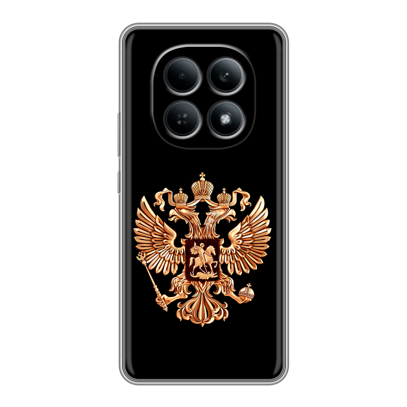 Силиконовый чехол на Redmi Note 15 4G с принтом Герб России золотой Силиконовый чехол на Redmi Note 15 4G с принтом Герб России золотой