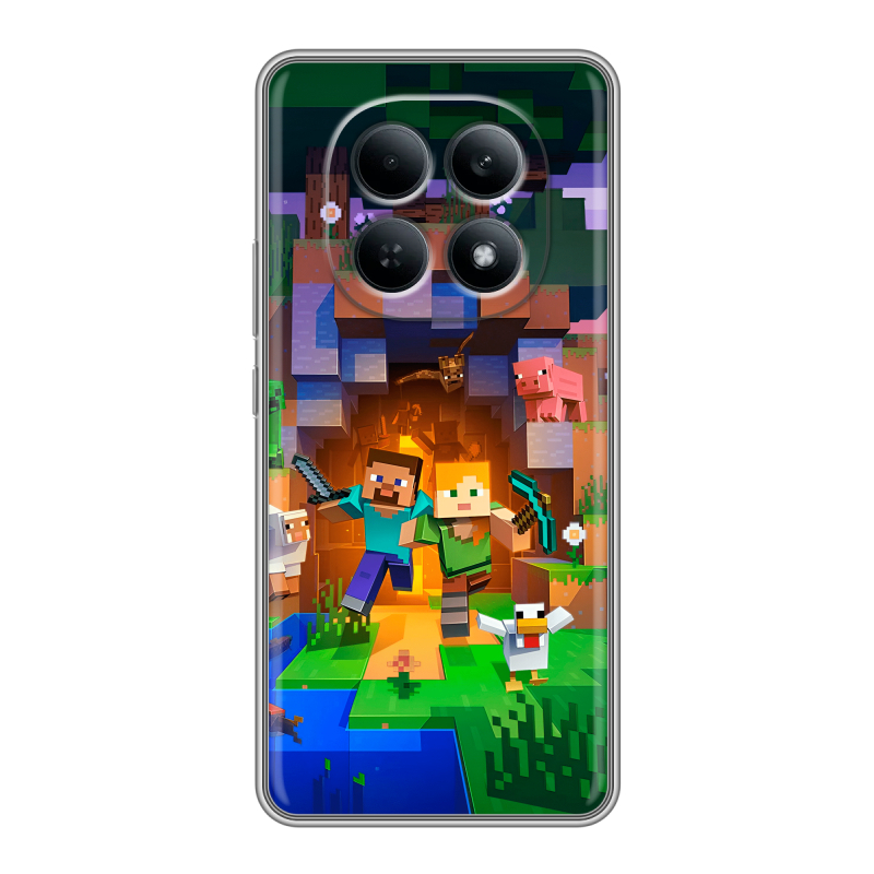 Силиконовый чехол на Redmi Note 15 4G с принтом Майнкрафт Minecraft Силиконовый чехол на Redmi Note 15 4G с принтом Майнкрафт Minecraft