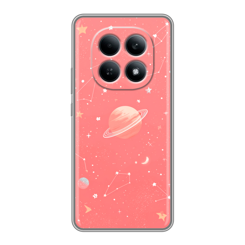 Силиконовый чехол на Redmi Note 15 4G с принтом Розовый космос Силиконовый чехол на Redmi Note 15 4G с принтом Розовый космос