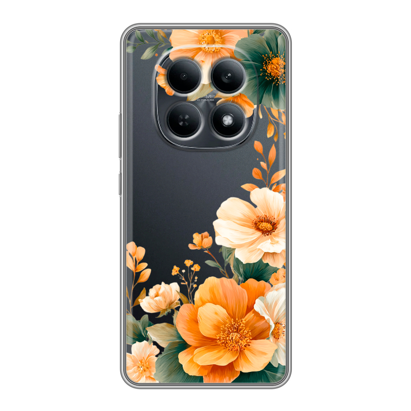 Силиконовый чехол на Redmi Note 15 4G с принтом Цветы принт Силиконовый чехол на Redmi Note 15 4G с принтом Цветы принт