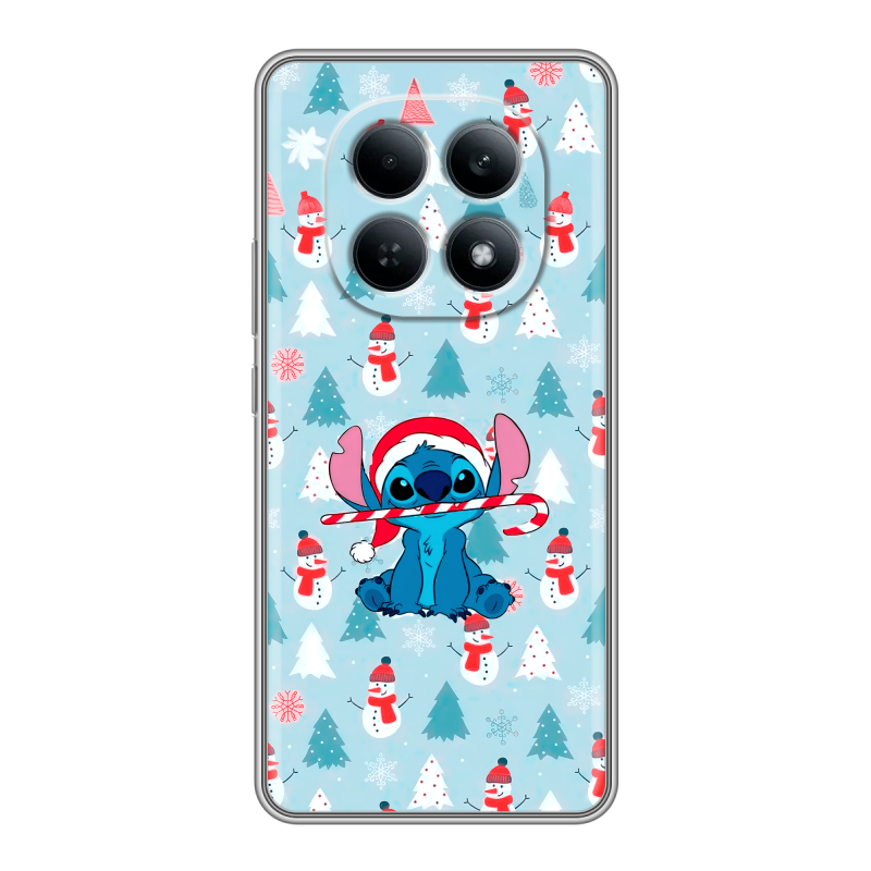 Силиконовый чехол на Redmi Note 15 4G с принтом Стич Новый год Силиконовый чехол на Redmi Note 15 4G с принтом Стич Новый год