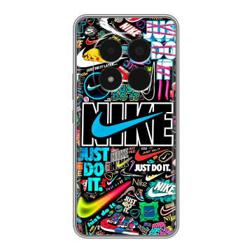 Силиконовый чехол на Redmi Note 15 Pro 5G с принтом найк nike черный