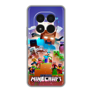 Силиконовый чехол на Redmi Note 15 Pro 5G с принтом Майнкрафт Minecraft