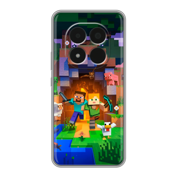 Силиконовый чехол на Redmi Note 15 Pro 5G с принтом Майнкрафт Minecraft