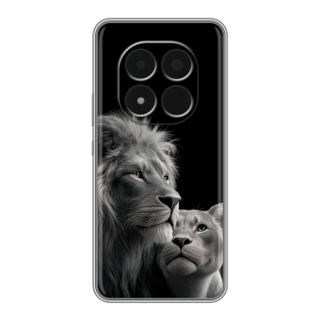Силиконовый чехол на Redmi Note 15 Pro 5G с принтом Лев кошки