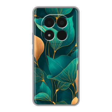 Силиконовый чехол на Redmi Note 15 Pro 5G с принтом Листья и золото