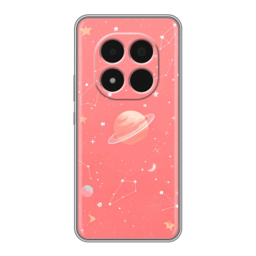 Силиконовый чехол на Redmi Note 15 Pro 5G с принтом Розовый космос