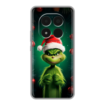 Силиконовый чехол на Redmi Note 15 Pro 5G с принтом Гринч Новый год Рождество
