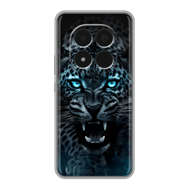Силиконовый чехол на Redmi Note 15 Pro 5G с принтом Темный леопард Силиконовый чехол на Redmi Note 15 Pro 5G с принтом Темный леопард