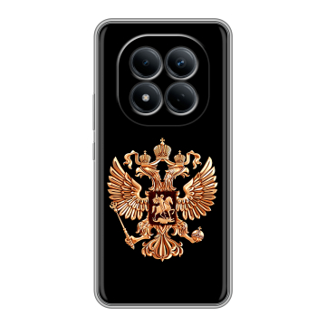 Силиконовый чехол на Redmi Note 15 Pro 4G с принтом Герб России золотой Силиконовый чехол на Redmi Note 15 Pro 4G с принтом Герб России золотой