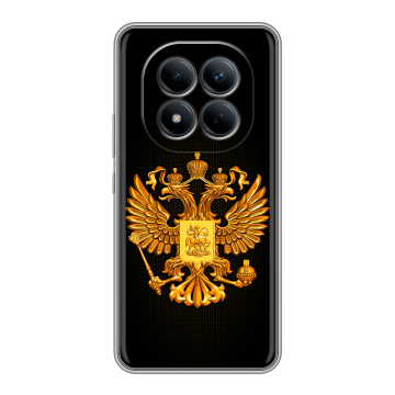 Силиконовый чехол на Redmi Note 15 Pro 4G с принтом Герб России желтый