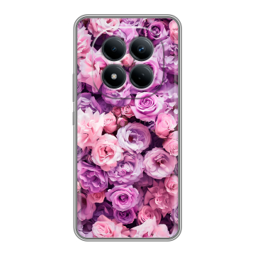 Силиконовый чехол на Redmi Note 15 Pro 4G с принтом лавандовые розы Силиконовый чехол на Redmi Note 15 Pro 4G с принтом лавандовые розы